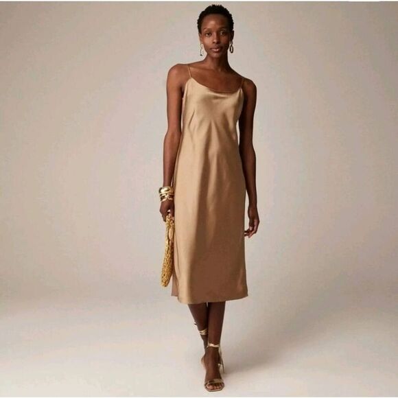 J.Crew Dresses & Skirts - J. Crew Gwyneth Slip Dress in Luster Charmeuse in Camel Size 4 $98